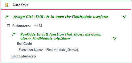 image: AutoKeys macro in Access with a shortcut to RunCode